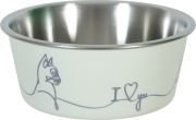 Miska nerez kočka LOVE CAT 400ml béžová Zolux