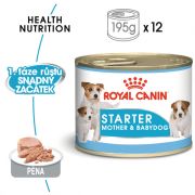 Royal Canin Starter Mousse konzerva pro březí nebo kojící feny a štěňata 195 g