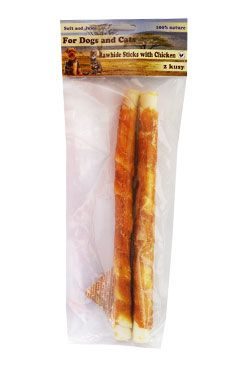Pochoutka Tyč z buvolí kůže 28cm s kuřecím masem 2ks