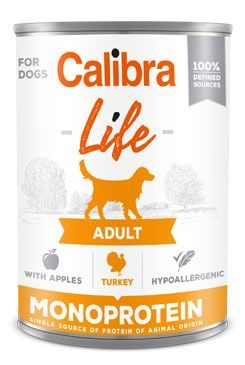 Calibra Dog Life konz. Adult Turkey with apples 400g
