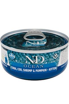 N&D CAT OCEAN Kitten Tuna & Cod & Shrimp & Pumpkin 70 g