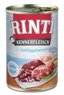 Rinti Dog Kennerfleisch konzerva drůbeží srdíčka 400g