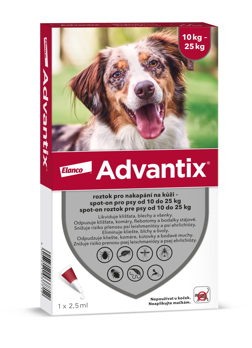 Advantix Spot On 1x2,5ml pro psy 10-25kg (1 pipeta)