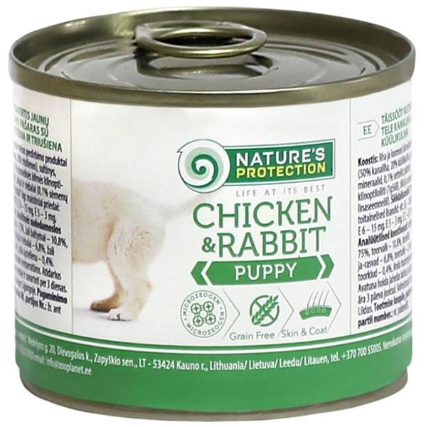 Nature's Protection Dog konz.Puppy kuře/králík 200 g