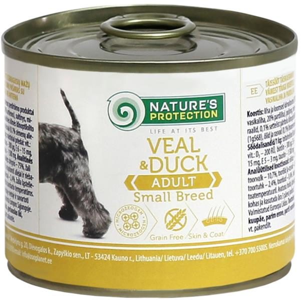 Nature's Protection Dog konz.Small telecí/kachna 200 g