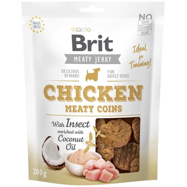 Brit Dog Jerky Chicken with Insect Meaty Coins 200g