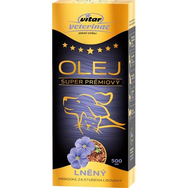 Vitar Veterinae lněný olej 500 ml EXP 10/26