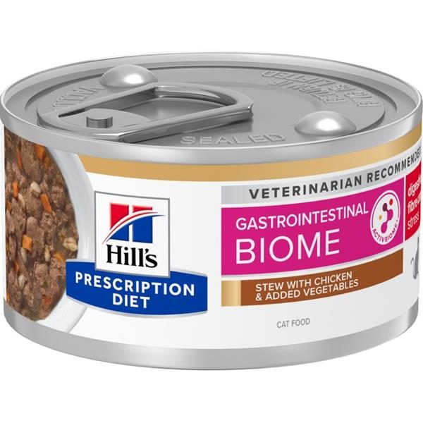Hill's P/D Feline Biome Gastrointestinal Stress Stew, kuře a zelenina, konzerva 82 g