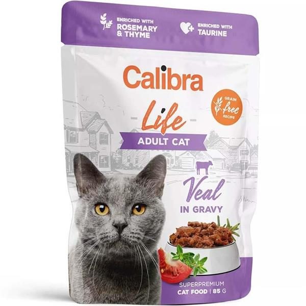 Calibra Cat Life kapsa Adult Veal in gravy 85g
