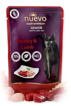 Nuevo kočka kapsa senior drůbeží a jehněčí s rýží 85g