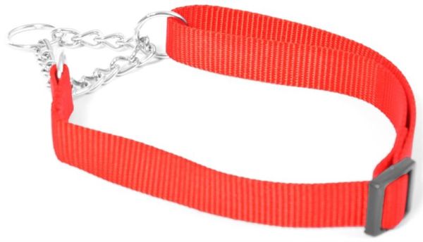 Obojek nylon polostah. Červená DUVO+ 1,5 x 30-40 cm