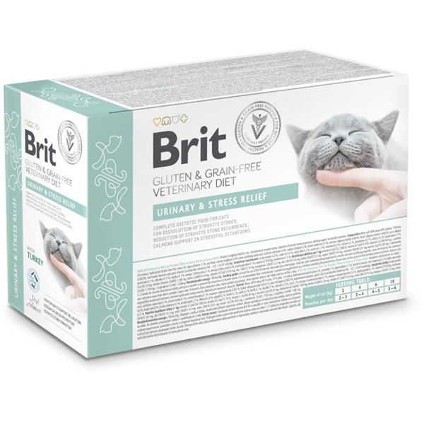 Brit Veterinary Diet Cat Pouch fillets in Gravy Urinary & Stress Relief 12x 85 g