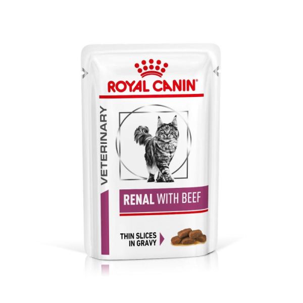 Royal Canin Veterinary Diet Cat Renal Beef Pouch 12x 85 g