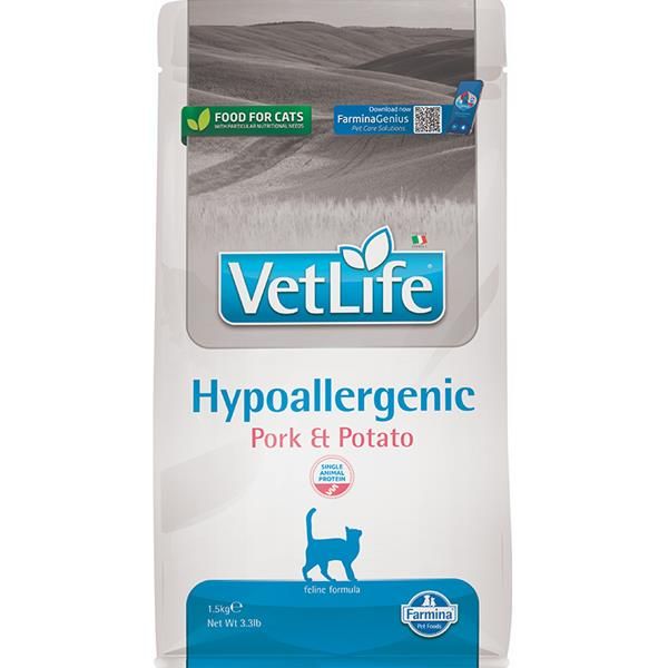 Vet Life Natural Feline Hypoallergenic Pork & Potato Adult 1,5 kg