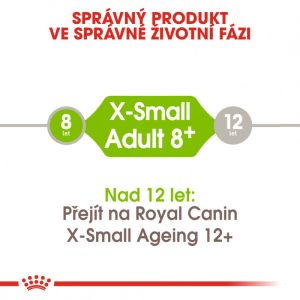 Royal Canin X-Small Adult 8+ granule pro stárnoucí trpasličí psy 1.5 Kg