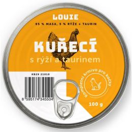 Louie konz. pro kočky kuřecí s rýží a taurin 100g 