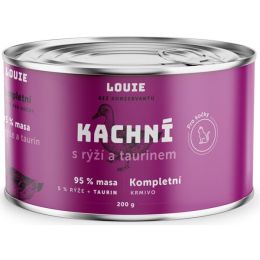 Louie konz. pro kočky kachní s rýží a taurin 200g 