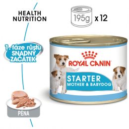 Royal Canin Starter Mousse konzerva pro březí nebo kojící feny a štěňata 195 g