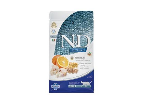 N&D OCEAN CAT LG Adult Codfish & Orange 1,5kg