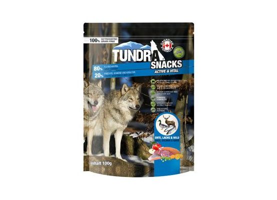 TUNDRA dog snack Duck, Salmon, Game Active&Vital 100g