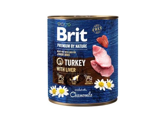 Brit Premium Dog by Nature konz Turkey & Liver 800g