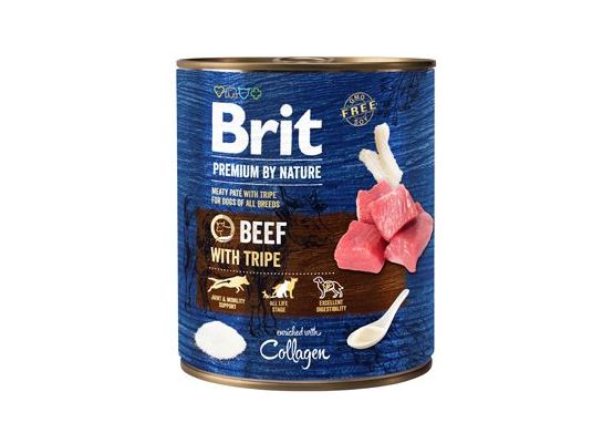 Brit Premium Dog by Nature konz Beef & Tripes 800g