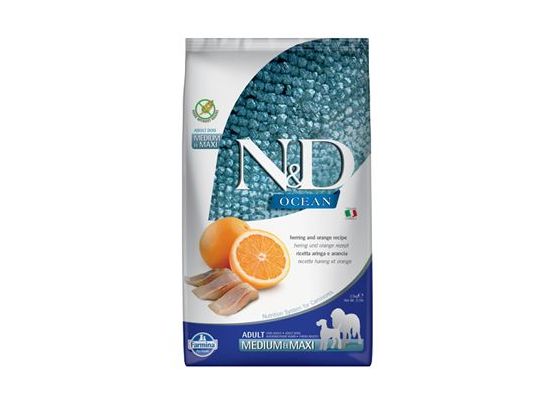 N&D OCEAN DOG Adult M/L Herring & Orange 2,5kg