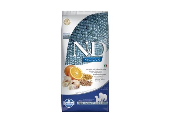 N&D OCEAN DOG LG Adult M/L Codfish & Orange 12kg