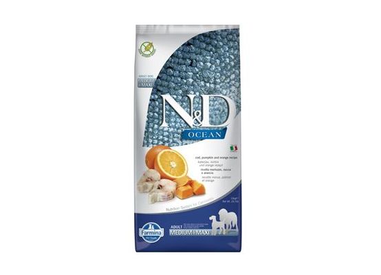 N&D OCEAN DOG Adult M/L Codfish & Pumpkin & Orange 12kg