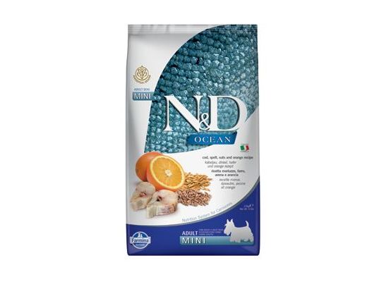 N&D OCEAN DOG LG Adult Mini Codfish & Orange 2,5kg