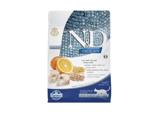N&D OCEAN CAT LG Adult Codfish & Orange 300g