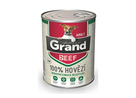GRAND konz. deluxe pes hovězí 400g
