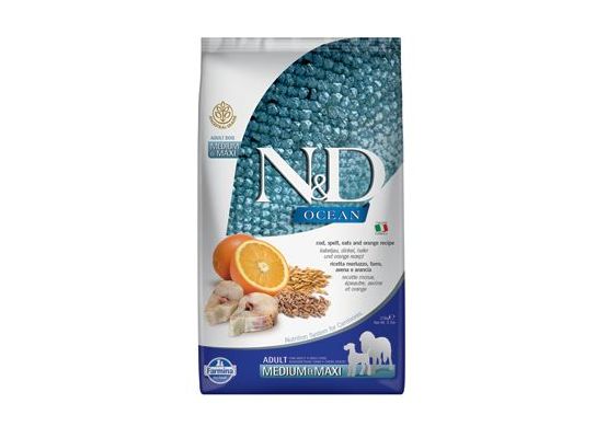 N&D OCEAN DOG LG Adult M/L Codfish & Orange 2,5kg