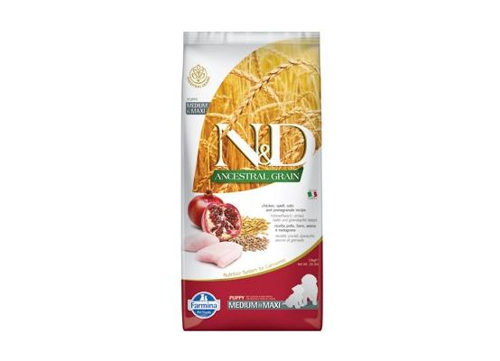 N&D LG DOG Puppy M/L Chicken & Pomegranate 12 kg