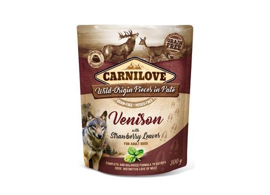 Carnilove Dog Pouch Paté Venison & Strawberry 300g