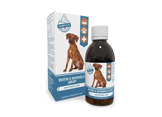 Biotin s boswelií sirup pro psy TOPVET 200ml