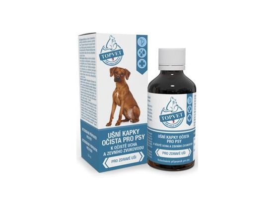 Ušní kapky očista pro psy TOPVET 50ml