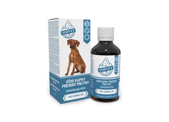 Ušní kapky Prevent pro psy TOPVET 50ml