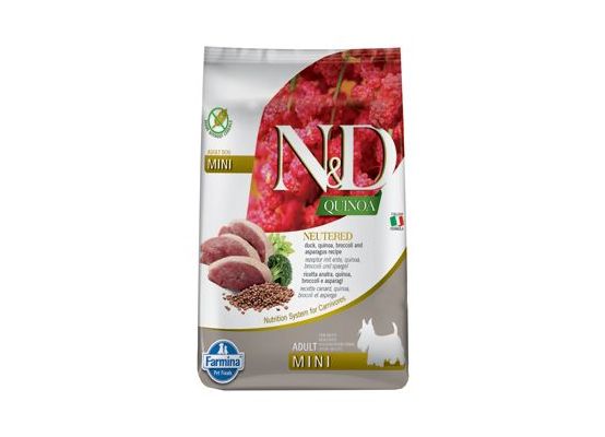 N&D Quinoa DOG Neutered Duck & Broccoli & Asp. Mini 2,5kg