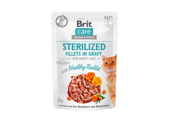 Brit Care Cat Fillets Gravy Steril Healthy Rabbit 85g