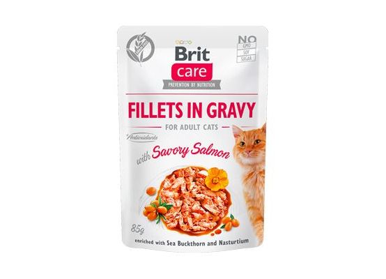 Brit Care Cat Fillets in Gravy Savory Salmon 85g