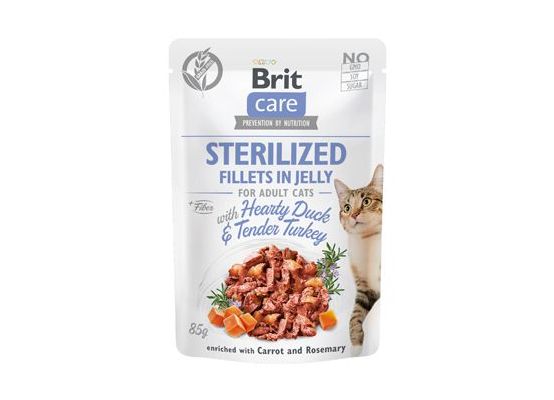 Brit Care Cat Fillets in Jelly Steril Duck&Turkey 85g