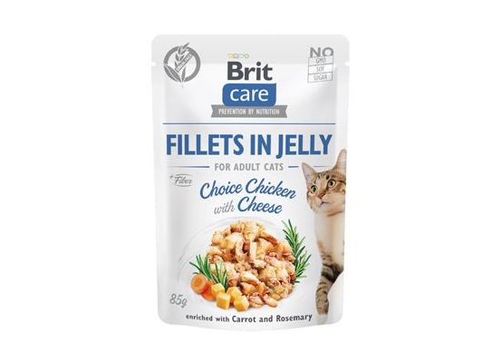 Brit Care Cat Fillets in Jelly Chicken&Cheese 85g