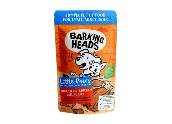 BARKING HEADS Litt.Paws Lickin' Chick+Tur kapsička150g
