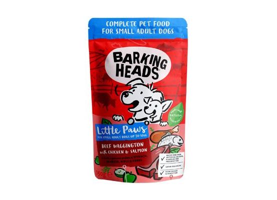 BARKING HEADS Litt.Paws Beef+Chick+Salm kapsička 150g