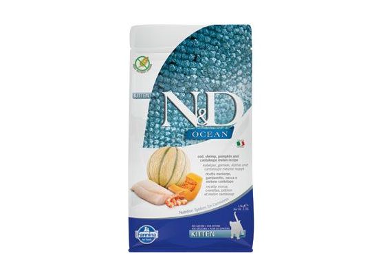 N&D OCEAN CAT Kitten Cod & Shrimp & Pumpkin & Melon 1,5kg