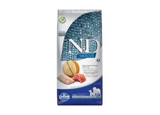 N&D OCEAN DOG Adult M/L Salmon & Cod & Melon 12 kg