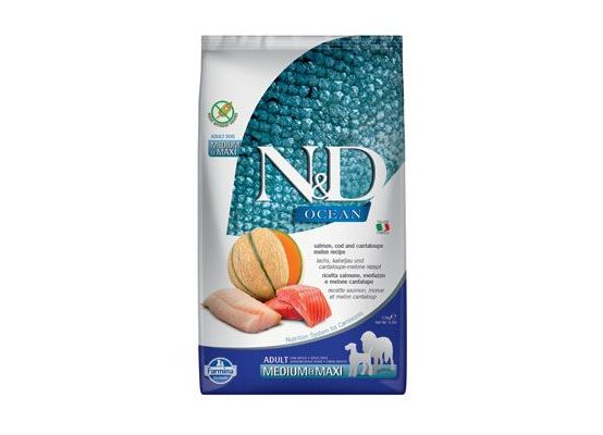 N&D OCEAN DOG Adult M/L Salmon & Cod & Melon 2,5 kg