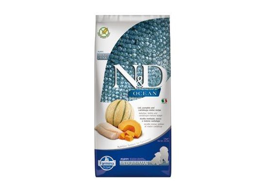 N&D OCEAN DOG Puppy M/L Codfish & Pumpkin & Melon 12kg