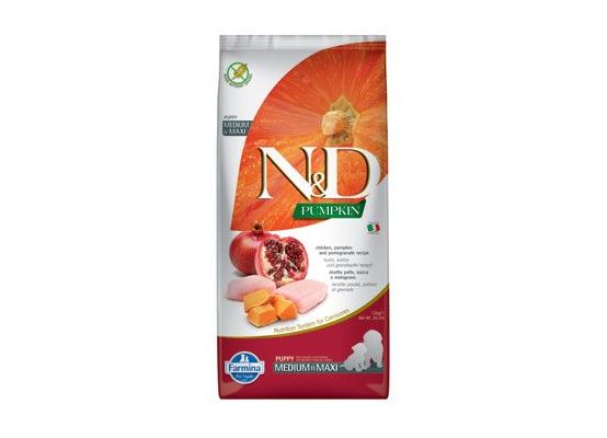 N&D Pumpkin DOG Puppy M/L Chicken & Pomegranate 12kg